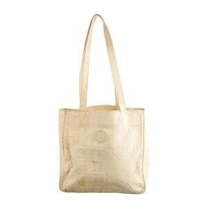 Fendi Vintage Snakeskin Tote - Beige